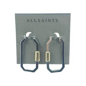 AllSaints Two-Tone Hexagon Carabiner Hoop Earrings